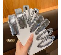 8 pezzi di fermagli per capelli alla moda in argento, adatti per uso quotidiano Colore unicoPolicloruri di vinile