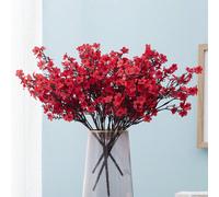 8 pezzi di fiori artificiali di Bugia di bambino color borgogna, profumo di fiori di seta, adatti per spose, feste, decorazioni floreali fai-da-te per la casa, decorazioni per feste primaverili/estive