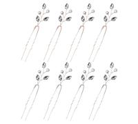 8 Pezzi Di Forcine Di Perle Di Perle, Accessori Per Capelli Da Sposa, Forcine A Forma Di U, Copricapo Elee, Decorazioni Di Abiti Da Sposa (Bianco, Oro Rosa).