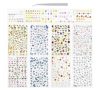 8 Pezzi Di Macchie Per Unghie A Farfalla Di Fiori, 5 Pezzi Di Macchie Luminose E 1 Pezzo Di Pinzette, Decorazioni Per Le Unghie, Macchie Di Unghie 3D A Densità Di Acqua, Strumenti Per Unghie.