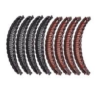 8 Pezzi di Mollette per Capelli A Forma di Banana, Mollette A Coda di Cavallo A Forma di Pesce, Mollette Retrò A Forma di Banana,Adatti per Capelli Spessi E Sottili (Nero + Caffè)