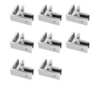 8 Pezzi di Morsetti per Vetro Resistenti, Morsetti per Pali di Recinzione per Piscina in Acciaio Inossidabile 304 per Gradini, Balconi, Scale, Ponti, Scale per Patio,Argento,90 Degree