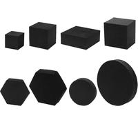 8 pezzi di oggetti di scena per fotografia, cubi in schiuma, geometria, blocchi solidi, sfondo per scatti fotografici, gioielli, cosmetici e accessori (nero)
