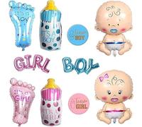 8 Pezzi Di Palloncini Per Bambini, 4 Pezzi Di Adesivi, Palloncini Per Rivelare Il Sesso Del Neonato, Decorazioni Per Feste Di Compleanno Per Bambini, Cartoni Animati Carini.