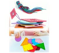 8 pezzi di perle di legno - strumento per l'educazione precoce, perle di varie forme, adatte per l'insegnamento dell'educazione precoce. Regalo ideale per compleanni, Ognissanti e Natale. 4 set,1 set,