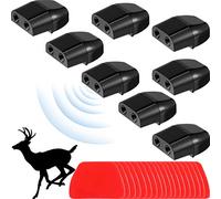 8 Pezzi Dispositivi di Fischio per Auto d'Avvertimento dei Cervi a Doppia Costruzione Dispositivi Repellenti Avvisatori Acustici Animali con 28 Pezzi Nastri Adesivi per Camion e Moto