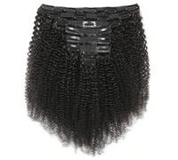 8 pezzi Estensioni per capelli umani vergini neri naturali ricci afro Kinky, Estensioni per capelli molletta-in, Trame di estensioni per capelli, Tessiture per capelli 10 Inch,12 Inch,14 inch,16 inch,