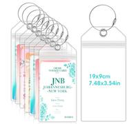 8 Pezzi Etichette per Valigie da Crociera, Etichetta Valigia Bagaglio per Aereo, Viaggio, MSC, Costa, NCL - Targhette Valigia Impermeabili in PVC, Trasparenti e Durevoli con Bande Metalliche