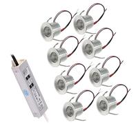8 Pezzi Faretto LED Beam Light - Mini Faretti LED, Luce da Soffitto Nascosta da Parete di Sfondo DC 12V, Luci da Incasso per Scale Impermeabili IP65, per Armadi Vetrine(Neutral White 4000k)