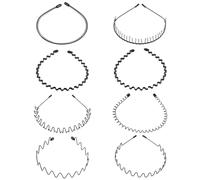8 Pezzi Fasce Per Capelli in Metallo, Fasce Per Capelli in Metallo a onde Nere, Fasce Per Capelli Per Uomini e Donne, Adatti Per Essere Indossati in Qualsiasi Luogo e Sport All'aperto