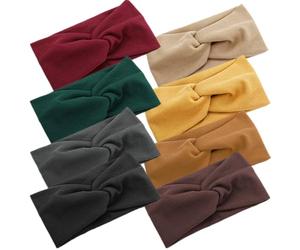 8 Pezzi Fascia Elastica in Cotone Bordi Larghi per Yoga e Make-up | Non Stretta, Assorbe L'umidità, Resta Ferma sulla Fronte, Stile Semplice e Moda per Donne