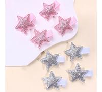 8 pezzi Fermagli per capelli a forma di stella, Fermagli per capelli con paillettes lucenti, Completamente foderati, Adatti per ragazze, Graziosi fermagli per capelli a forma di stella scintillanti, A
