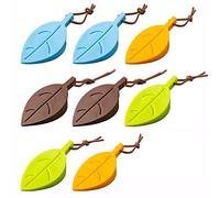 8 pezzi Fermaporta in silicone, Cuneo per porta stile foglia, protezione per dito decorativa flessibile e sicura in stile foglia cartone animato colorato, per casa e ufficio