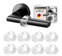 8 Pezzi Fermaporta Maniglia, Trasparente Maniglia Porta, Ferma Porte, Silicone Paracolpi, Tampone Proteggi Finestre, Ferma Porta da Muro Paracolpi Protezione per Porte da Interno, Ø18mm