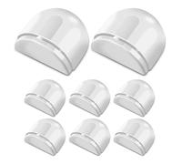 8 Pezzi Fermaporta Trasparenti Adesivi da Pavimento.Trasparente Autoadesivi Ferma Porta.AInvisibili Semicircolari per Tutti i Pavimenti Duri,Protezioni Antiurto per Muri, Porte e Mobili