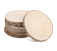 8 Pezzi Fette di Legno Corteccia, Dischi Rotondi in Legno | Pronte da Dipingere e Incidere, Superficie Liscia Venatura Unica, per Matrimoni e Ambienti Business