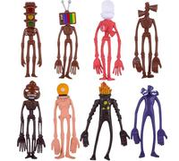 8 pezzi Figura della testa della sirena, figura della testa della sirena Giocattoli di figure della testa dell'orrore, figura d'azione della testa dell'orrore, forniture di decorazione domestica