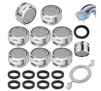 8 Pezzi Filtro Rubinetto M24 Aeratore Cucina con Rompigetto, 8 Guarnizioni e 1 Chiave Cromata - Risparmio Idrico per Bagni e Cucine