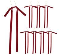 8 Pezzi Fiocchi Natalizi in Velluto Rosso, Decorazioni Vintage Rustiche | Albero, Ghirlande e Pacchi Regalo, Leggeri, Lacci Dorati, Uso Tutto L'anno