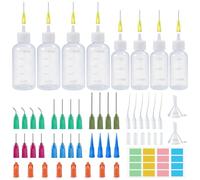 8 Pezzi Flacone Applicatore con Ago 30 ml/50 ml per Fai da Te, Pigmenti | Flaconi Applicatore di Colla di Precisione con 22 Punte di Dosaggio, 8 Tappo, 2 Imbuto, 1 Etichetta, Flaconi, per Colle, Oli
