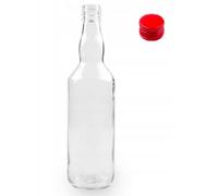 8 pezzi flaconi monopolio 500 ml + tappi ROSSI per vodka, liquori e succhi