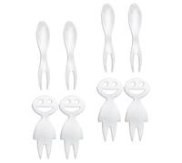 8 Pezzi Forchette per Mais in Acciaio Inox, Compatte e Ergonomiche | Argento, Superficie Liscia e Facile da Pulire, per Buffet, Barbecue, Antipasti e Dessert