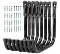 8 pezzi ganci a muro per uso intensivo, ganci di stoccaggio per scale da garage, 20,5 cm, supporto a muro per uso intensivo, capacità di 20 kg per attrezzi da giardino, biciclette, merci ingombranti