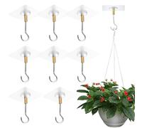 8 Pezzi Ganci da Soffitto per Appendere Piante, Ganci da Soffitto Senza Forare, Ganci Autoadesivi da Soffitto per Piante Sospese Ganci da Parete per Fioriere, Lanterne