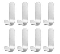 8 Pezzi Ganci in Acciaio Inox, Ganci Autoadesivi, Ganci da Parete Adesivi, Ganci Portasciugamani per Cucina, Bagno, Armadio