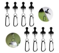 8 Pezzi Ganci Magnetici Rotondi in Plastica, Multifunzionali, Rimovibili, Neri per Campeggio All'Aperto, Garage, Cucina