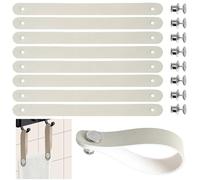 8 Pezzi Ganci per Tessuti Senza Cuciture Appendi Strofinacci Cucina 15 * 1.2cm Pelle PU con Chiusura a Bottone Ganci per Asciugamani per Asciugamani,Bagno,Stracci,Decorazione,Campeggio(Beige)