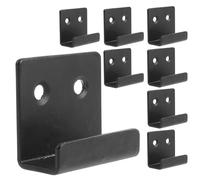 8 Pezzi Gancio per Piastrelle Nero Regolabile da Parete | Acciaio Inox e Lamiera Laminata a Freddo, Diametro Interno 15mm, Staffe Angolari