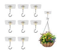 8 Pezzi Gancio per Soffitto Autoadesivo, Soffitto Ganci Adesivi Trasparenti, Ganci Autoadesivi Gancio Girevole a 360°, Gancis da Soffitto Autoadesivi Resistenti, per Adatto alle Piante da Soffitto
