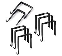 8 Pezzi Gancio Sopraporta Regolabili, Ganci per Armadietti in Metallo da Appendere Set di Appendini per Divisori Universali, Adatta Pannelli con Spessore da 3,5cm a 8,9cm (Nero)