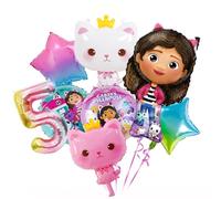 8 Pezzi Gatto Compleanno Decorazioni Palloncini, Decorazione di Compleanno per Ragazza 5 Anni per Bambini, Palloncini Alluminio Compleanno di Gatti, Gatti Tema Decorazioni per Bambini