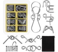 8 Pezzi Giocattolo di Puzzle Filo Metallico Rompicapo in Metallo Gioco di Test Logica Rompicapo per Bambini Educativi Intelligenza Rompicapo Ferro per Adulti (Stile Carino)