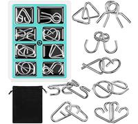 8 Pezzi Giocattolo di Puzzle Filo Metallico Rompicapo in Metallo Gioco di Test Logica Rompicapo per Bambini Educativi Intelligenza Rompicapo Ferro per Adulti (Stile Vivido)