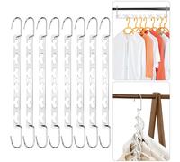 8 Pezzi Grucce Salvaspazio, Magici Organizer Armadio, Appendini Armadio