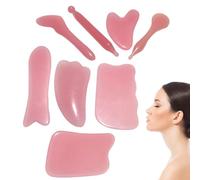 8 Pezzi Gua Sha Viso, Gua Sha Viso Ridurre le Linee Sottili e le Rughe, massaggi per terapia fisica e terapia di agopuntura per viso, occhi, collo e corpo