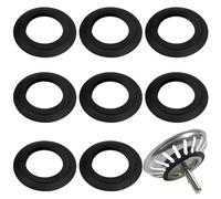 8 Pezzi Guarnizione Scarico Lavandino Cucina Gomma Guarnizione Piletta Cucina Labbro O-ring Ø esterno 54 mm, Ø interno 32 mm per Filtro a Cestello Lavabo Lavello Bagno da 79 80 82 mm