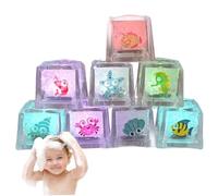 8 pezzi illuminare giocattoli da bagno da bagno 1x1 pollici colorati mobili oceanici fluttuanti al sicuro e divertimento cubetti di ghiaccio per la vasca da in, giocattoli da, luci