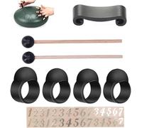 8 Pezzi in Acciaio Lingua Tamburo Manicotti per Dita Kit, Acciaio Lingua Tamburo Manicotti per Dita Kit, Plettri per Dita E Bacchette per Lingua in Acciaio Bacchette in Gomma per Handpan con Supporto