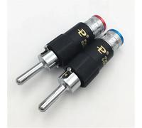 8 pezzi in ottone placcato oro/argento banana jack maschio audio altoparlante spina vite di bloccaggio 9 mm connettore cavo(Silver Plated)