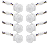 8 Pezzi Interruttore Sensore PIR Infrarossi, Interruttore Sensore Infrarossi PIR 220V Rilevazione, Sensore Auto Rilevamento Interruttore Luce, Rilevatore di Movimento Infrarosso per Lampade a