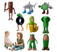 8 Pezzi Italian Brainrot Gadget Toy, Tung Tung Tung Sahur Figura, Stampa 3D Italiana Brainrot Tralalero Tralala, Tralalero Tralala Action Toy Figure, Scimpanzini Bananini Figureper Bambini e Adulti