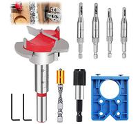 8 Pezzi Kit di Dima per Cerniere a Scodellino, 35 mm Punte Frese per Legno, Trapano a Cerniera da 5/64" 7/64" 9/64" 11/64", Set di Guide per Cerniera 35mm, per a Tutti i Tipi di Porte in Legno