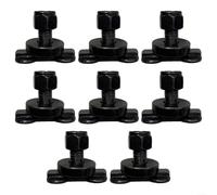 8 pezzi L-Track doppio occhiello filettato bullone filettato per perno dado | Resistenza alla rottura, zincato nero, compatibile con rimorchio RV pickup letto superficie di carico