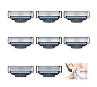 8 Pezzi Lamette da Barba, Lame di Ricambio Per Rasoio Con Strisce Lubrificanti Ricariche Rasoio Lamette di Ricambio Compatibili con 3 Rasierhobel per Barba Peli Gambe Regali per Padri Fidanzati