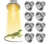 8 pezzi lampada riscaldante UVA/UVB per tartaruga 50 W: lampada riscaldante per rettile terrario E27, faretto riscaldante per rettili, 220 V lampada solare a pieno spettro, lampada terrario per
