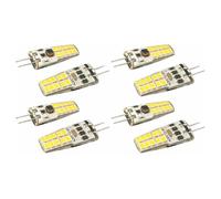 8 Pezzi Lampadina LED G4 12V 24V DC, 3W 300LM, Bianco Caldo 3000K, 20 SMD 2835, Illuminazione a 360°, Forma Cilindrica in Silicone, Ultra Compatta 28×13×9mm, per Camper, Barche, Faretti e Mobili
